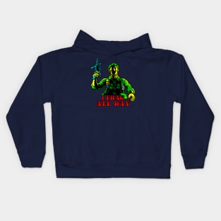 I Frag All Day 8 Bit Operation Wolf Game Art Kids Hoodie